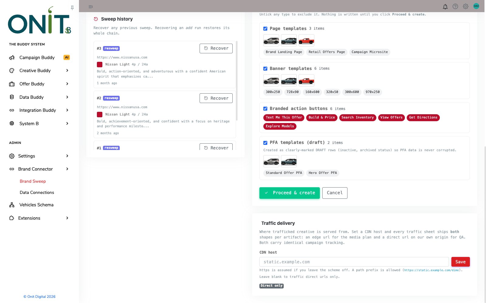 Create templates from brand preview listing page templates, banner sizes, branded action buttons and draft PFA templates