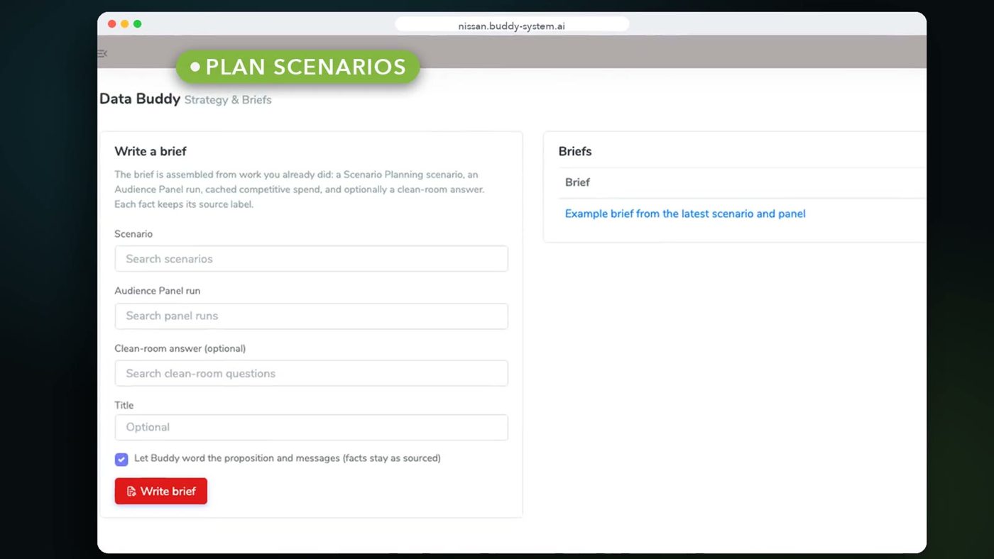 Data Buddy strategy and briefs form