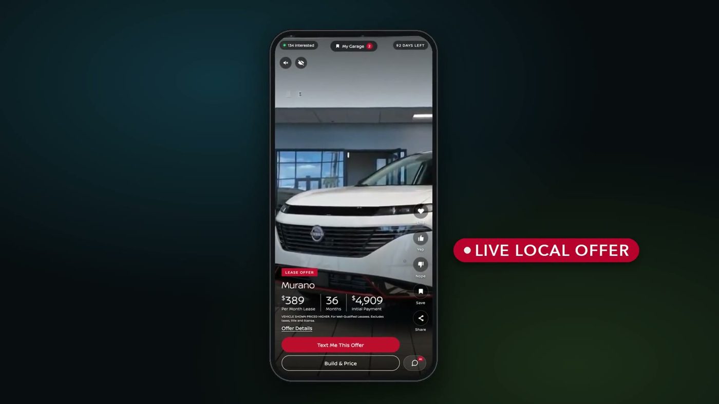 Vertical video with a local lease offer