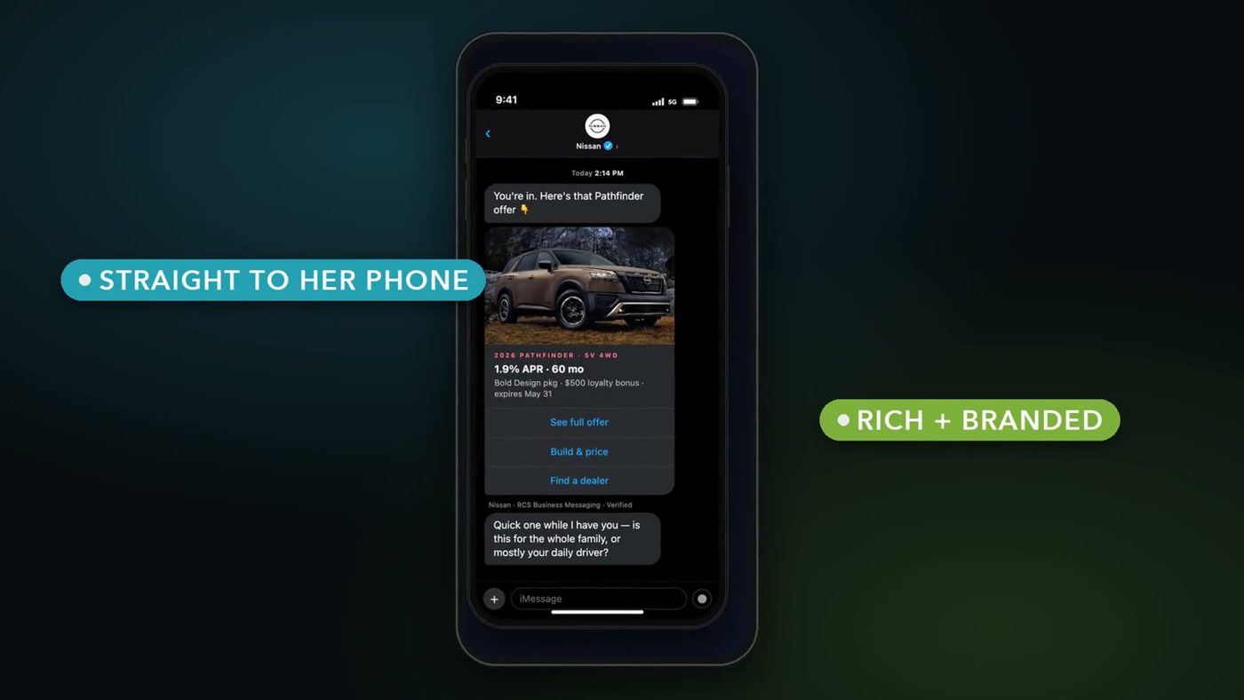 Phone with a branded offer message